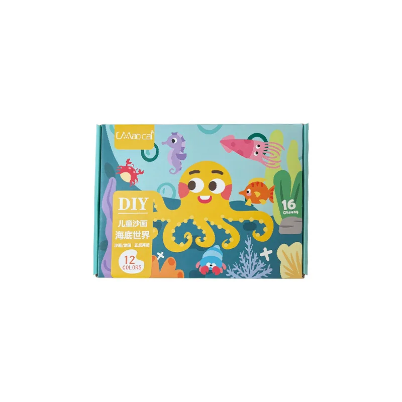 Sand painting childrens colored sand double-sided painting diy hand-filled flash powder toy sand set
