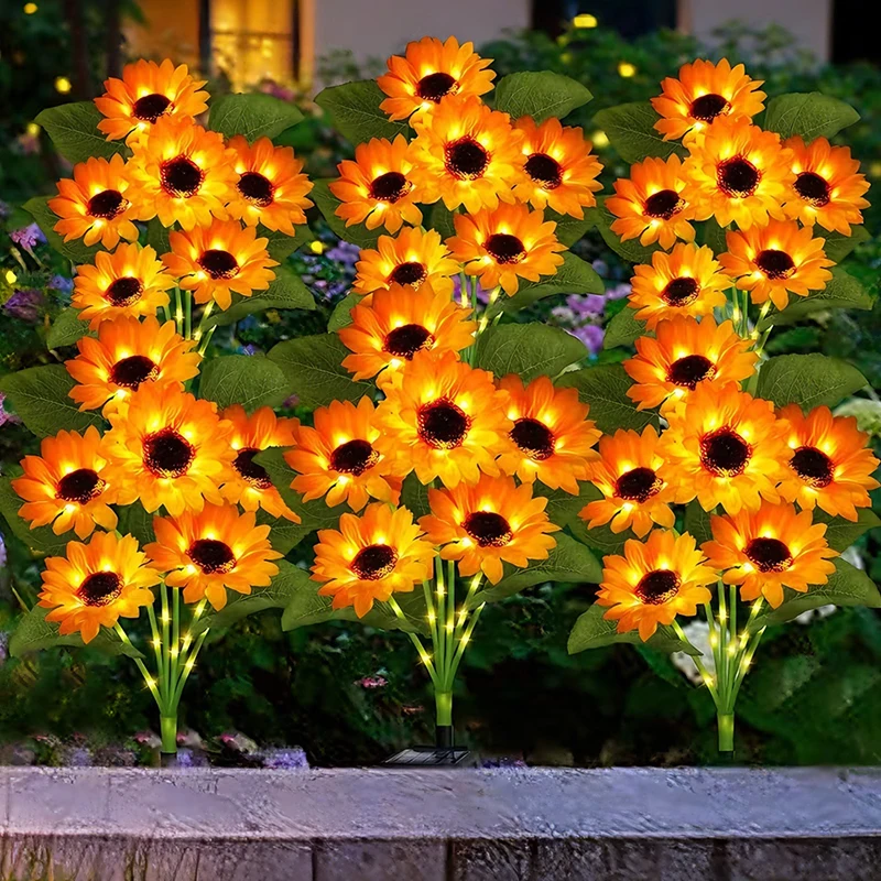 Waterproof Solar Flower Garden Stake Lights for Outdoor Landscape and Patio Décor