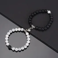 2Pcs/Set Lovers Beads Bracelet Natural Stone Distance Heart Magnet For Couple Bracelets Friendship Fashion Jewelry Gift - Image 4