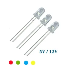 LED 5V 12v 5mm 3mm bead SMD f5 f3 hat/round lamp dip led USB car light white red green blue yellow chip 100pcs free shipping