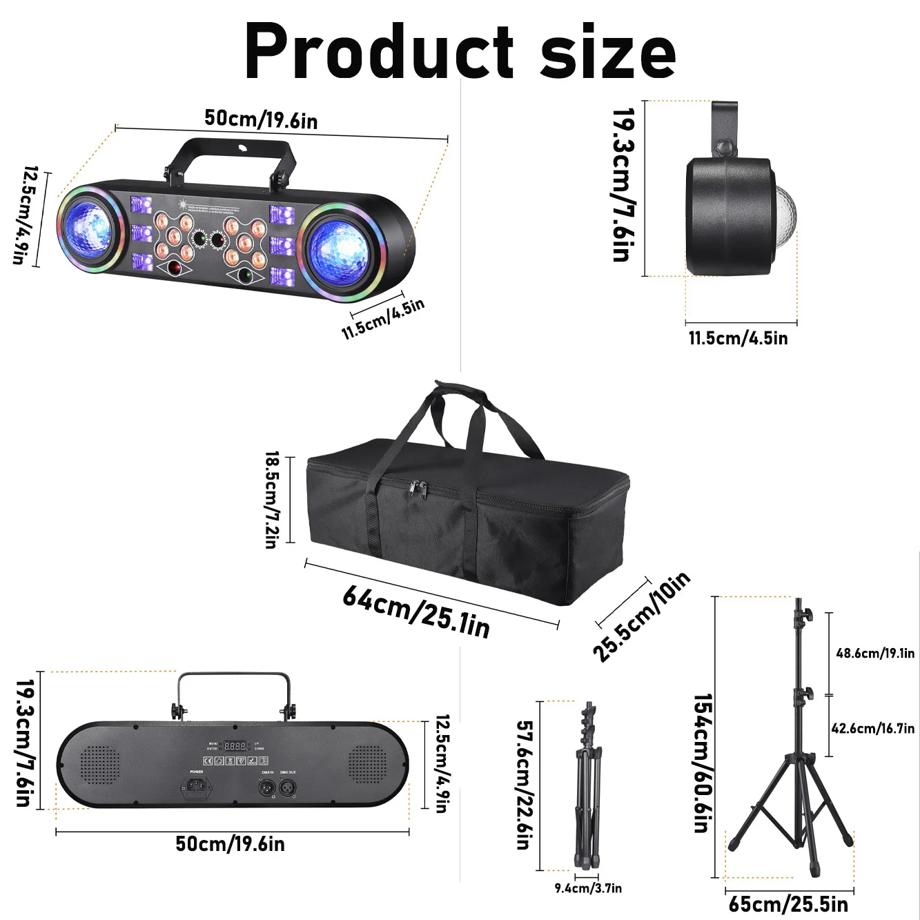 Mini 7IN1 Bracket Effect Light 80W Rotating Magic Ball Stage Light with Remote C