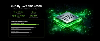 GMKtec Mini Pc M7 Ultra NUCBOX AMD Ryzen7 PRO 6850H AMD Radeon™ 680M Window 11 Pro WIFI 6 BT 5.2 USBC 4.0 1