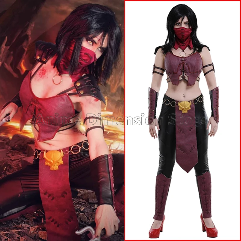 

Mileena Cosplay Costumes Ninja Uniform Game Mortal Kombat Role Play Uniform Outfits Halloween Carnival Suit For Women