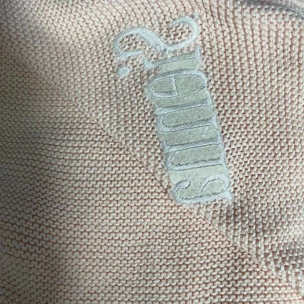 Cotton Knitted Blanket Personalized Embroidered Name Baby Boy Baby Girl Soft Blanket Baby Shower Breathable Stroller Blanket 4