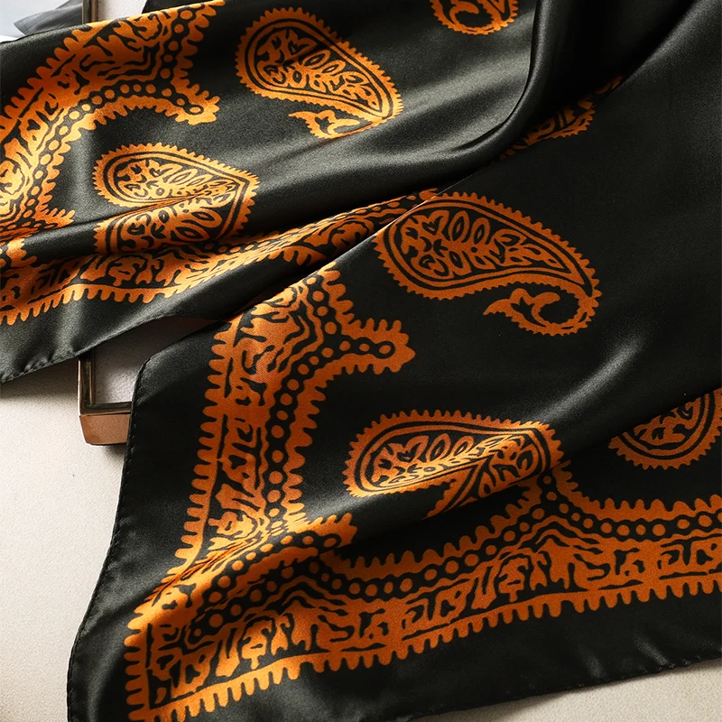 90x90cm Square Scarf for Women Head Shawls and Wraps Luxury Print Neck Scarves Hijab Bandana