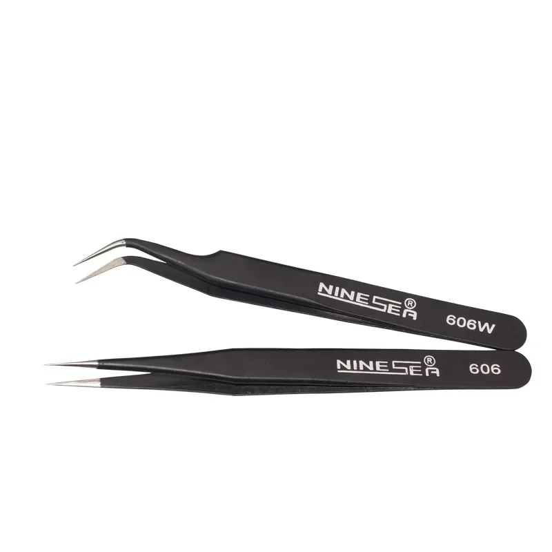 606/606W 정밀 핀셋 DIY 군사 모델 제작 도구 용 고경도 정전기 방지 워터 데칼 작업 취미 공예 프로젝트