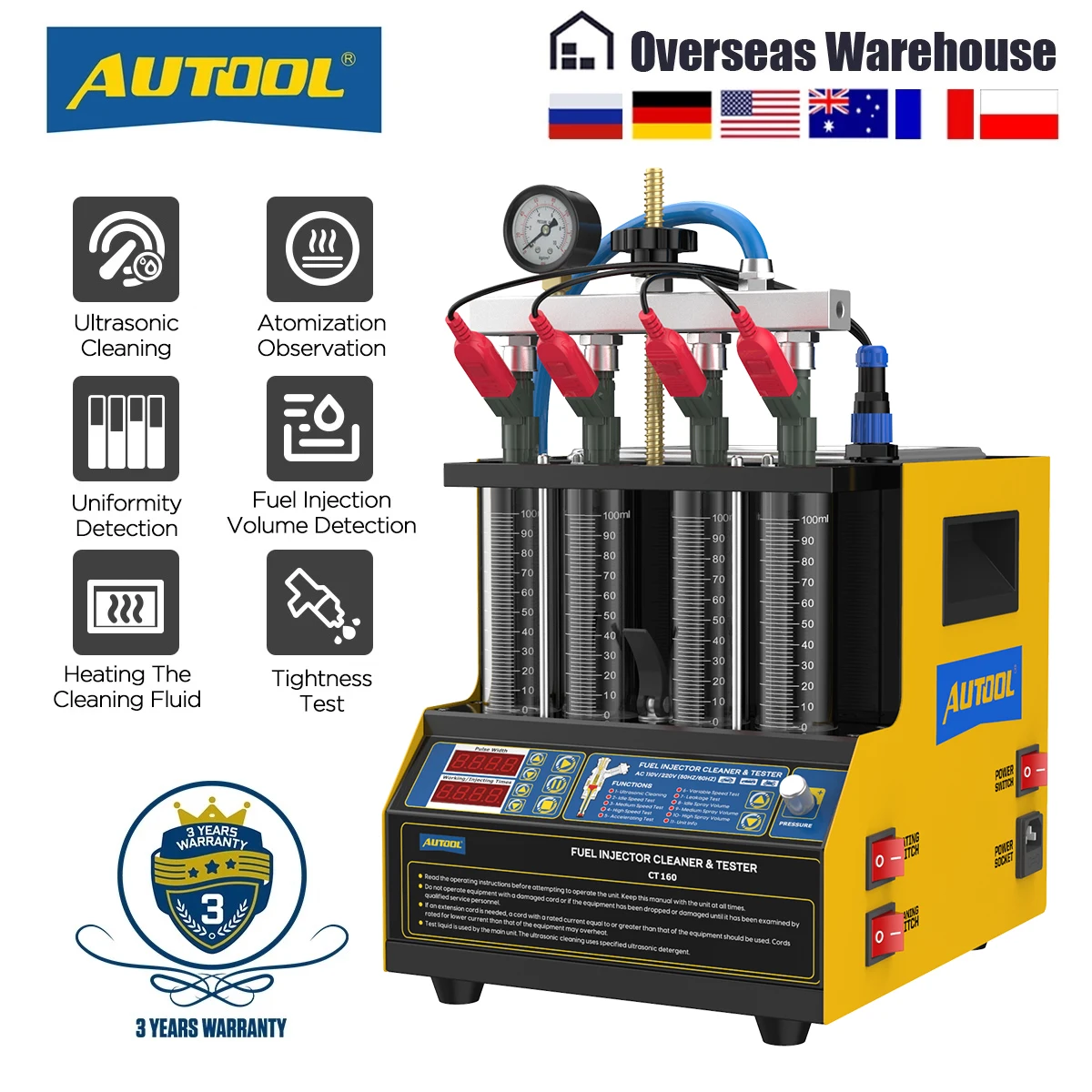 Autool Ct160 Fuel Injector Heating Cleaning & Tester Machine Car