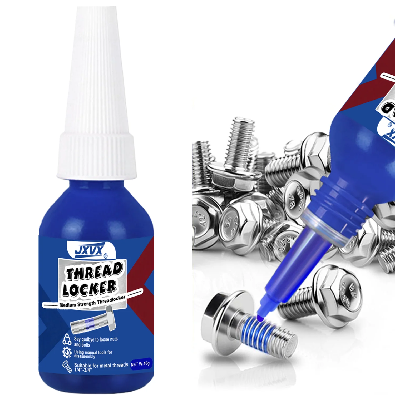 Colle frein filet 10ml - Anti-desserrage rapide - Lot 1/3/6 pièces