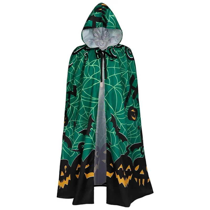 Halloween Cloak Cosplay Costume for Men Women Hooded Death Elf Magician Witch Cloak Cape Robe Fantasia Adulto Party Stage Show