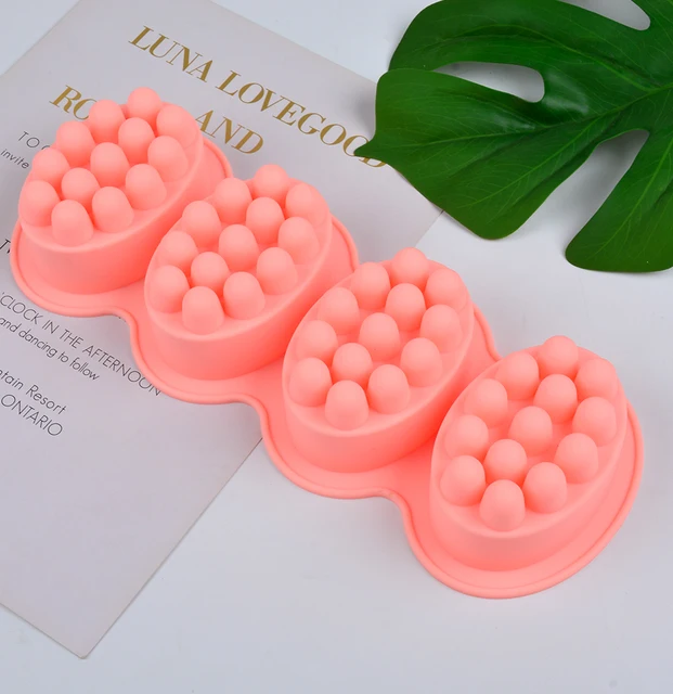 1 Hole 3D Silicone Soap Mold Oval Shapes Massage Therapy Bar Soap Making  Mould DIY Cupcake