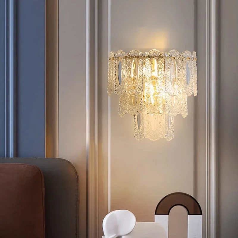 

Jmzm Modern Crystal Wall Lamp Golden Indoor Wall Light for Bedroom Bedside Living Room Decoration LED Sconce Lamp Bathroom