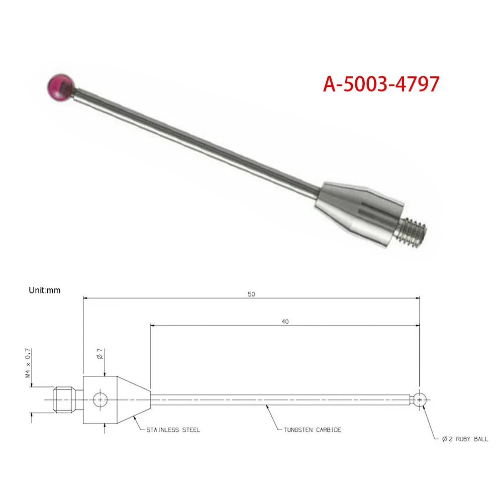 

Для большинства применений, сенсорный зонд Styli Long Styli Thread 2 мм длиной CMM M4, запасные части, 1 шт., аксессуары