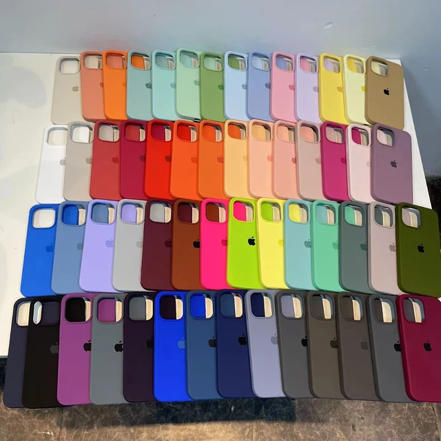 Original Official Apple Silicone Cases For iPhone 13 14 15 12 16 Pro Max Full Protector Full Apple Logo Phone Cover With Box 2
