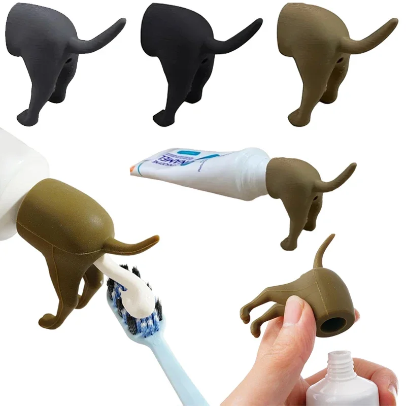Creative Pooping Dog Butt Toothpaste Topper Pooping Toothpaste Cap Vomit Topper Dispenser Cap Animal Funny Gift Friends