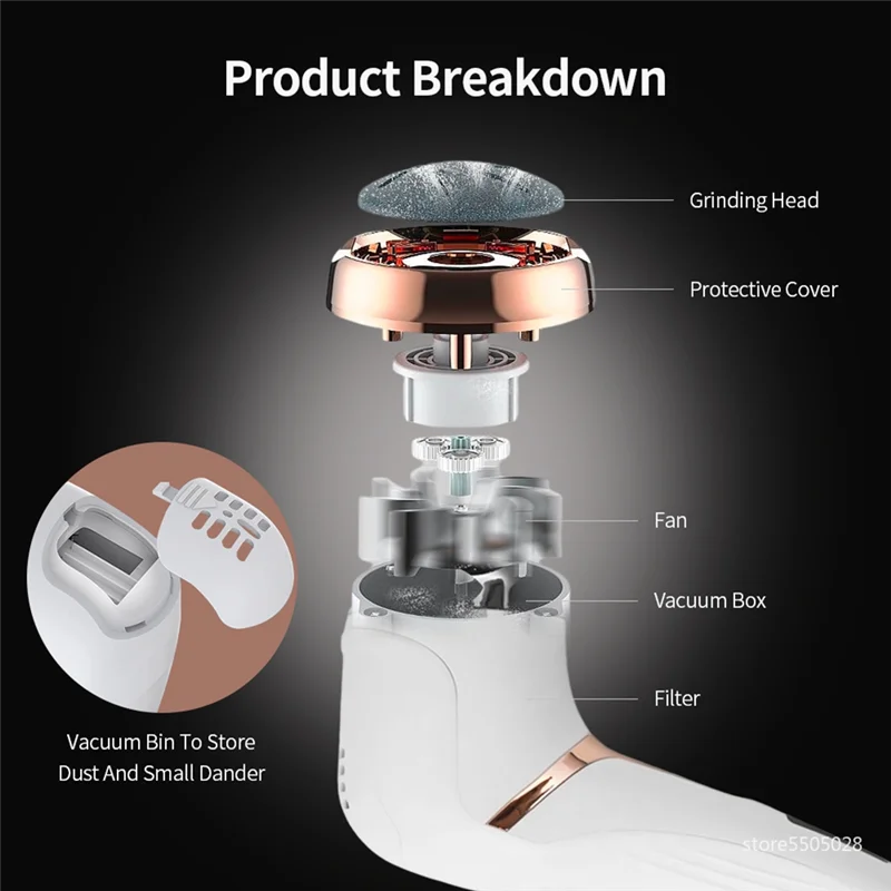 Electric Callus Remover For Feet Portable Pedicure Kit Rechargeable Waterproof Foot File Foot Care Deadskin Removera52q