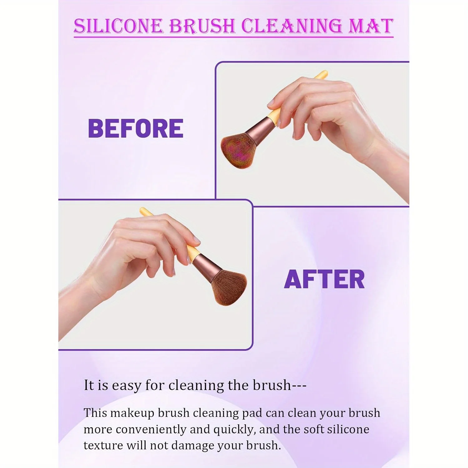Apple-Shaped Silicone Makeup Brush Cleansing Mat for Deep Cleaning and Residue Removal