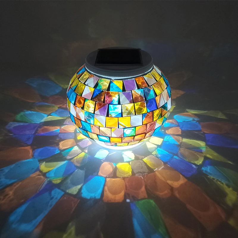 Solar Charging Hollow Light Outdoor Pendant Lamp Control Colorful Mosaic LED Lights For Home Decoration Atmosphere Night Light mini rgb color usb powered led stage light ball sound activated portable colorful atmosphere decoration for wedding birthday ktv