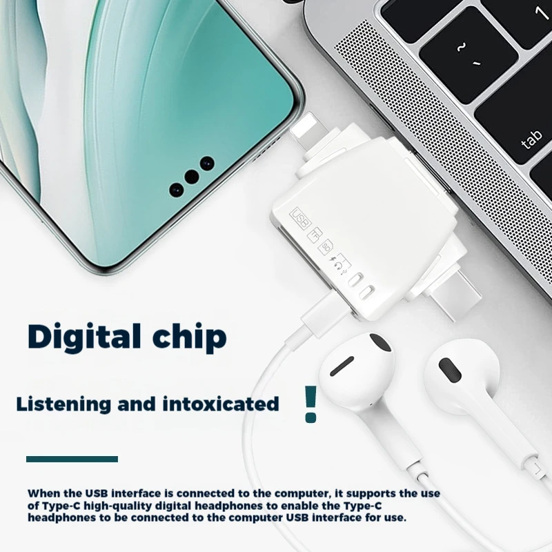 7-in-1 card reader universal interface for mobile phones and computers multiple ports for simultaneous reading of memory cards