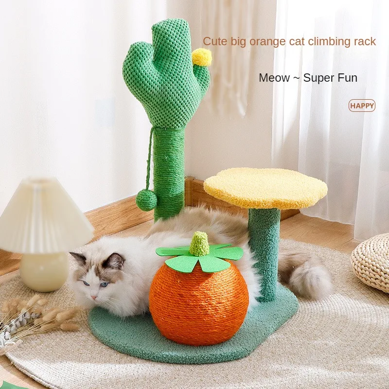 

Cactus Climbing Frame Integrated Sisal Column, Mushroom Vertical Grinding Claw, Jumping Platform, Cat Scratching Board Toy