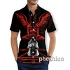 New Fashion Summer Hawaiian Satanic Skull Angel And Demon 3D Printed Mens Short Sleeve Beach Shirts T28 3