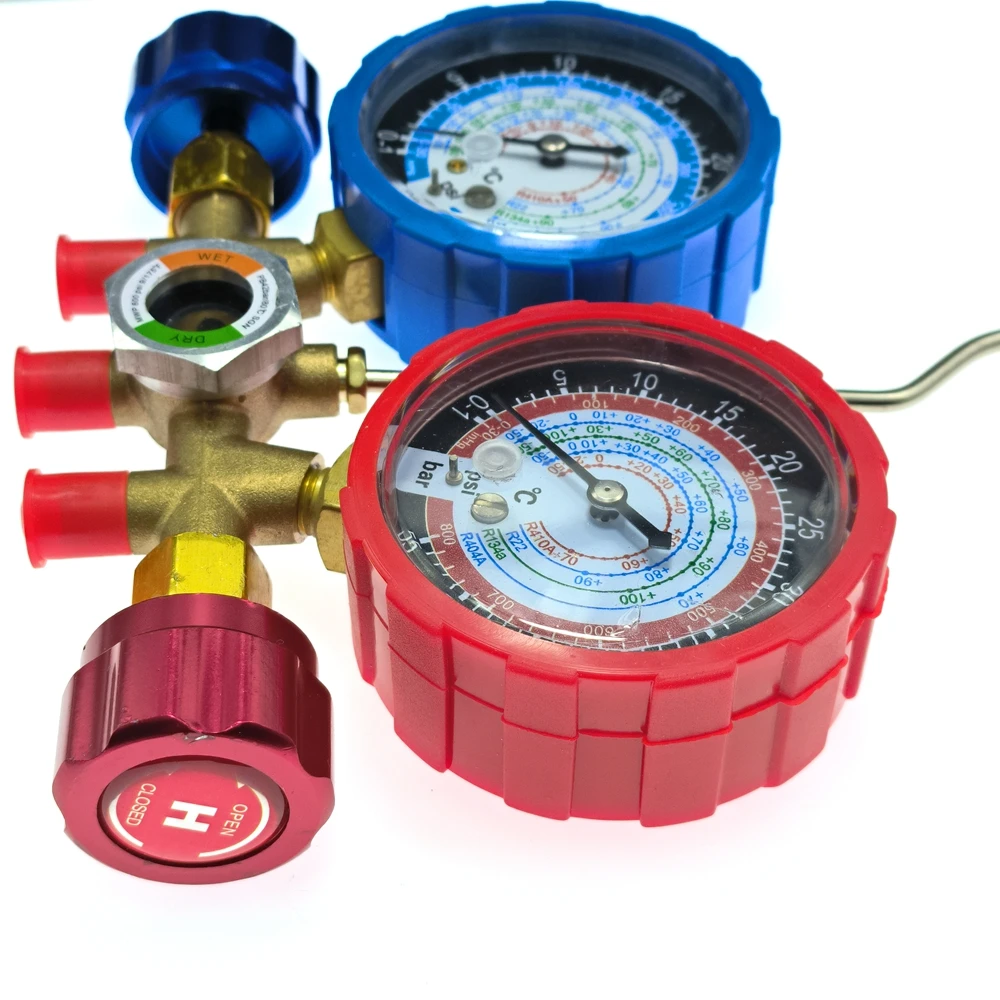 Car Ac Tools air conditioning repair kit Air Conditional Repair R12A-60 Automobile Universal A/C R134A Manifold Gauge Set