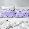 Halloween Sheet Set with Deep Pocket Fitted Sheet for Boys Girls Children Bat Moon Star Print Purple Gradient Style Room Decor 6