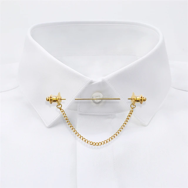 Simple Chain Lapel Brooch Gold