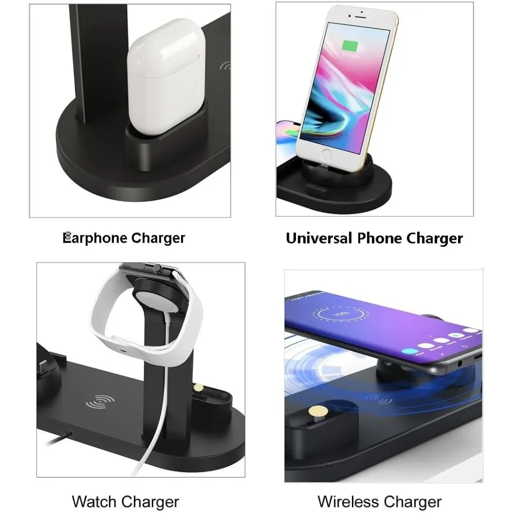 Wireless Charger 7 in 1 Fast Charging Dock for iPhone 16/15/1413/12/11 Pro Max/ Samsung Airpods 3/2/ Pro Apple Watch Ultra 8 7 6