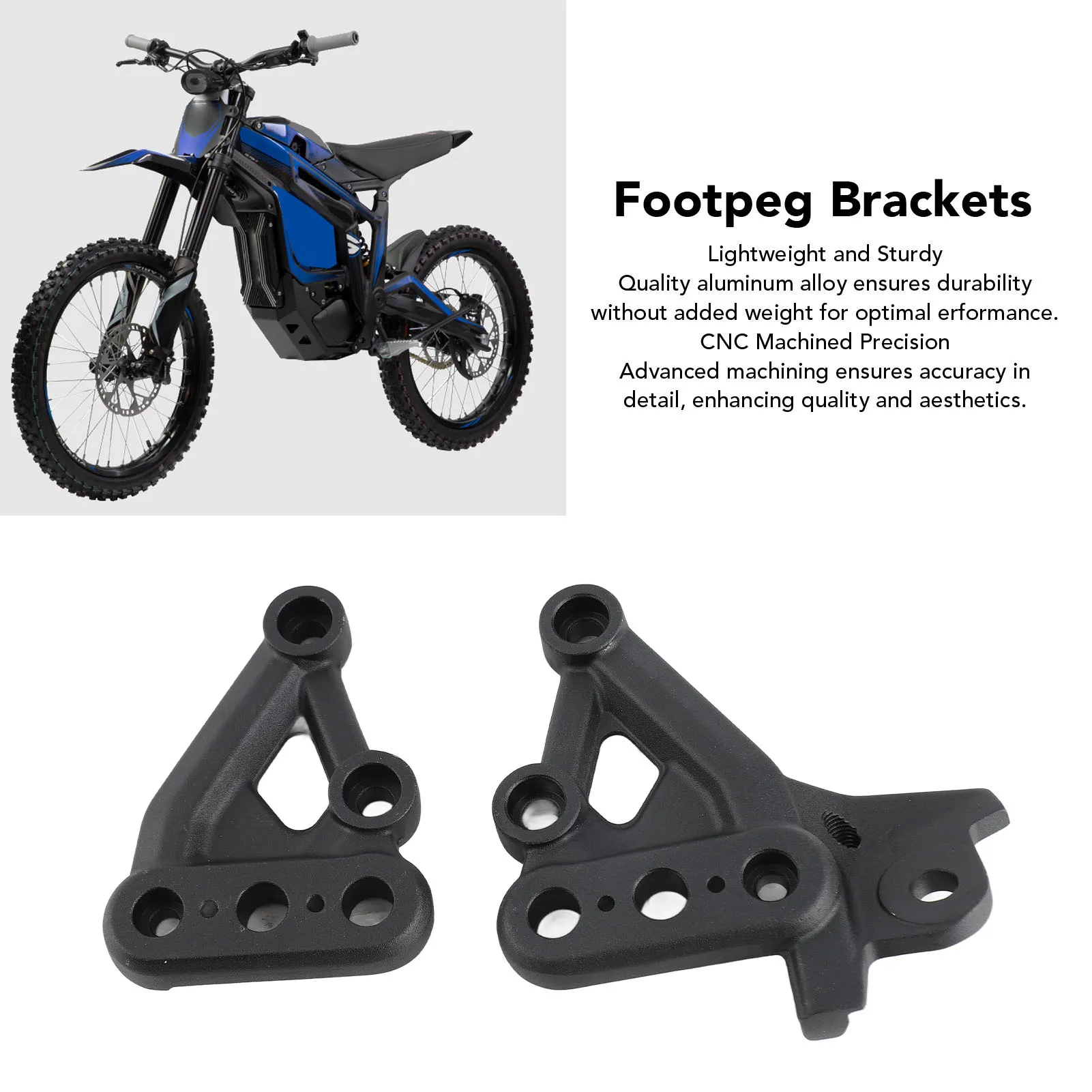 Footpeg Brackets Direct Replacement Aluminium Alloy Pair Of Motorcycle Footpeg Bracket for Sting X3 MX3 MX4 Electric Dirt Bike