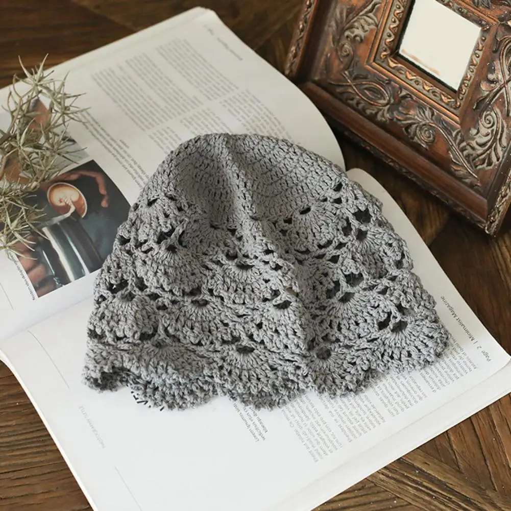 

Ladies Elastic Hat Elegant Lace Knitted Women's Beanie with Anti-slip Design Soft Breathable Ladies Hat for Stylish for Added