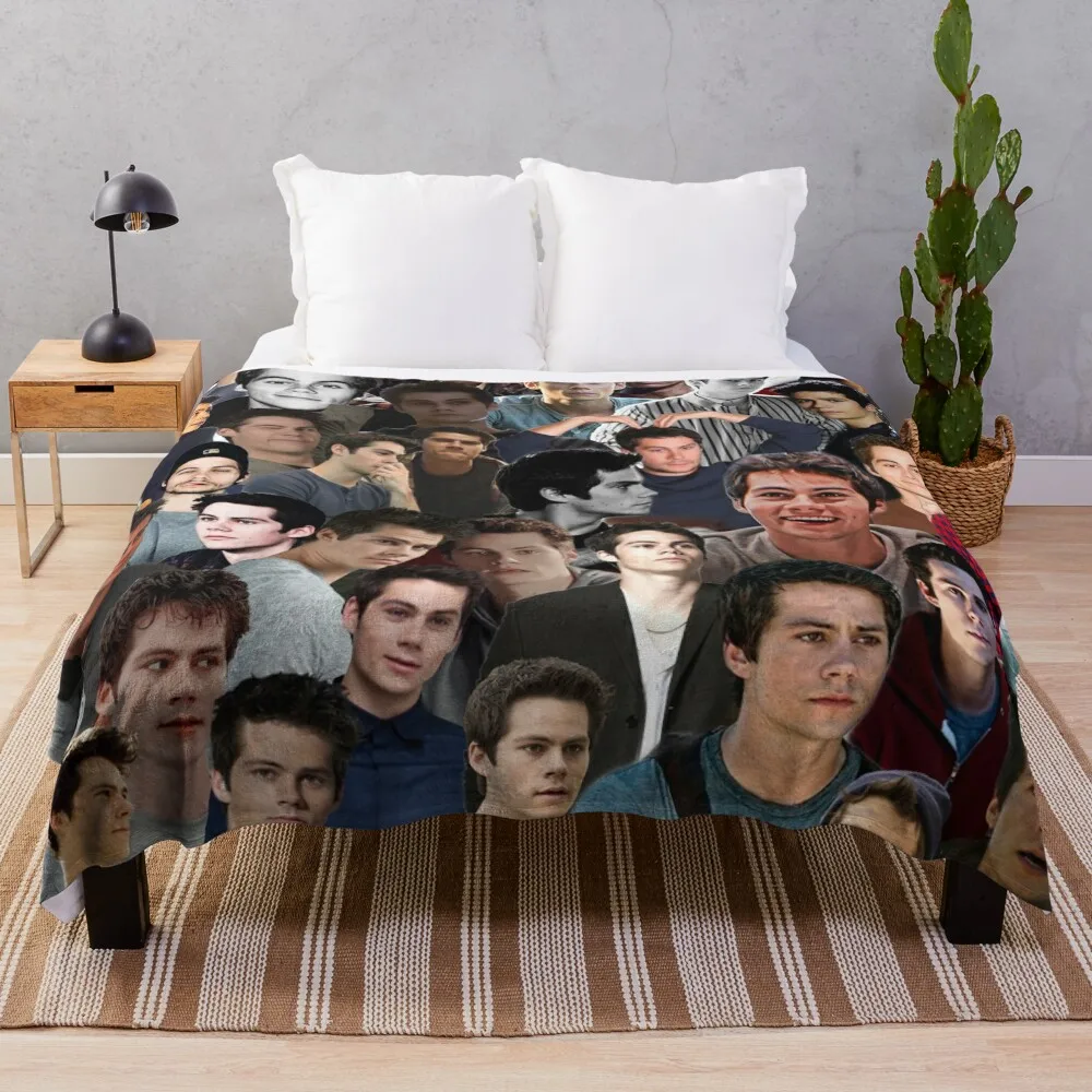 Dylan O'brien Collage Throw Blanket Camping Blanket Summer Blanket Furry Blankets Soft Blanket