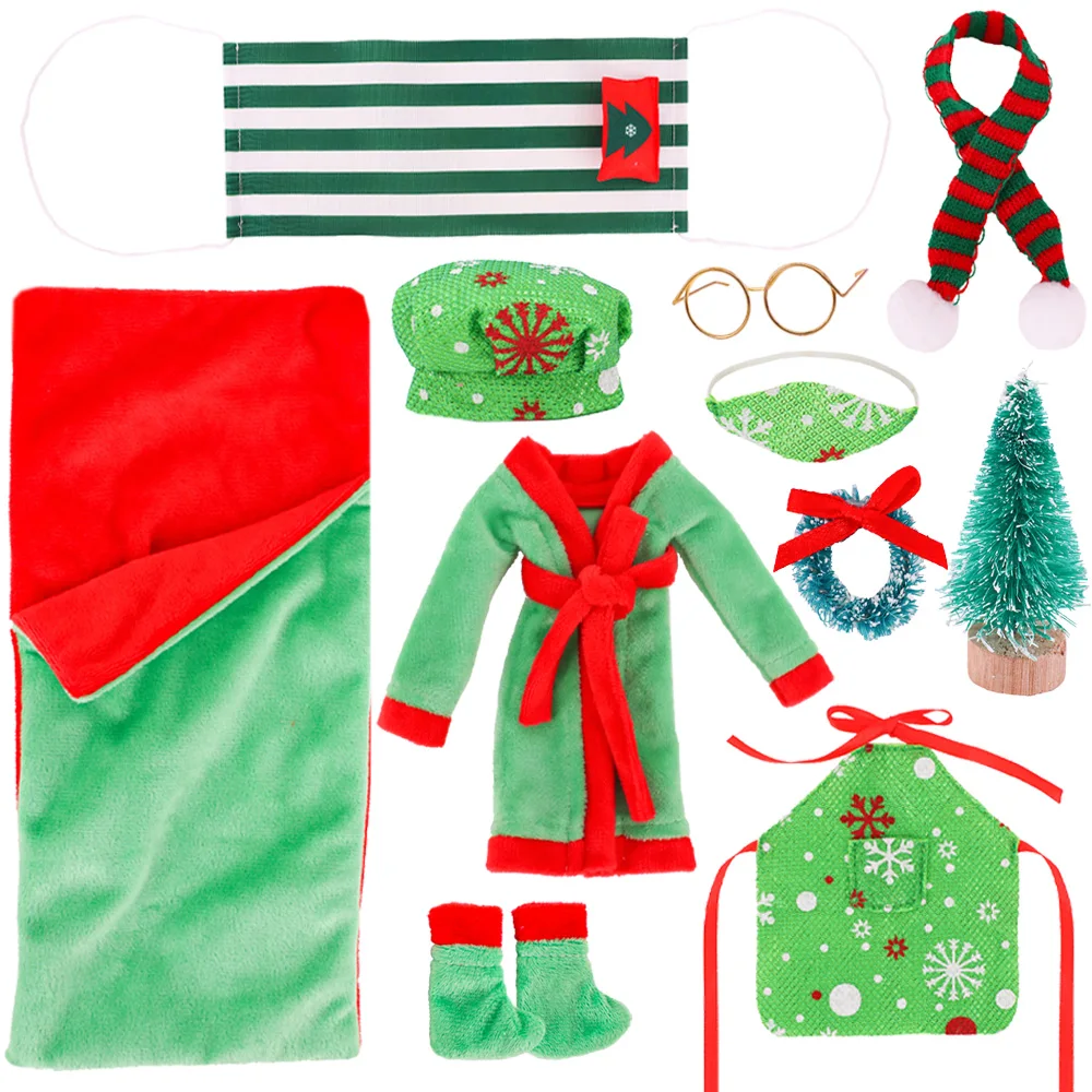 Christmas Doll Accessories Set For Babi 30 CM Doll Clothes Dress For elf Doll Toys Girls Christmas Gift