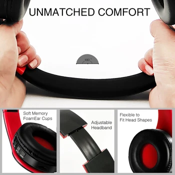 2025 Upgrading Wireless Bluetooth Headphones Stereo Headset Music Sports Overhead Earphone with Mic for Smart Phone TV PC Tablet 5