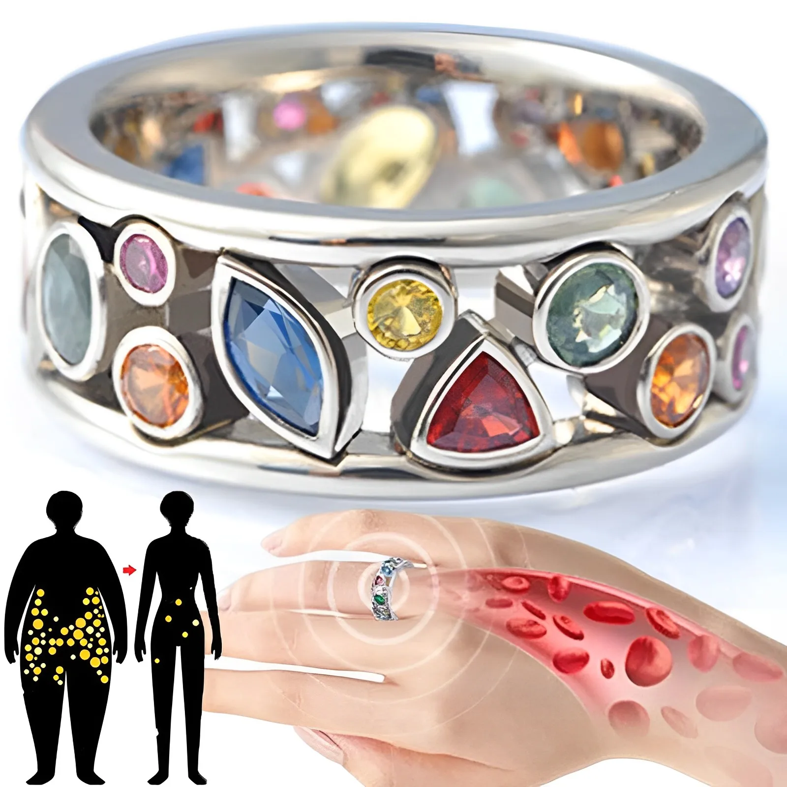 Women Therapy Ring Torina Crystal Quartz Ionix Ring Ionix