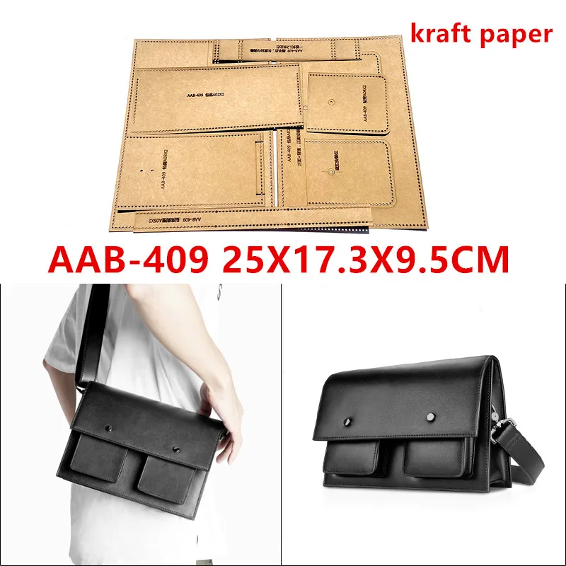 DIY Leather Craft Shoulder Bag Die Cutting Kraft Paper Sewing Pattern Hollowed Stencil Template