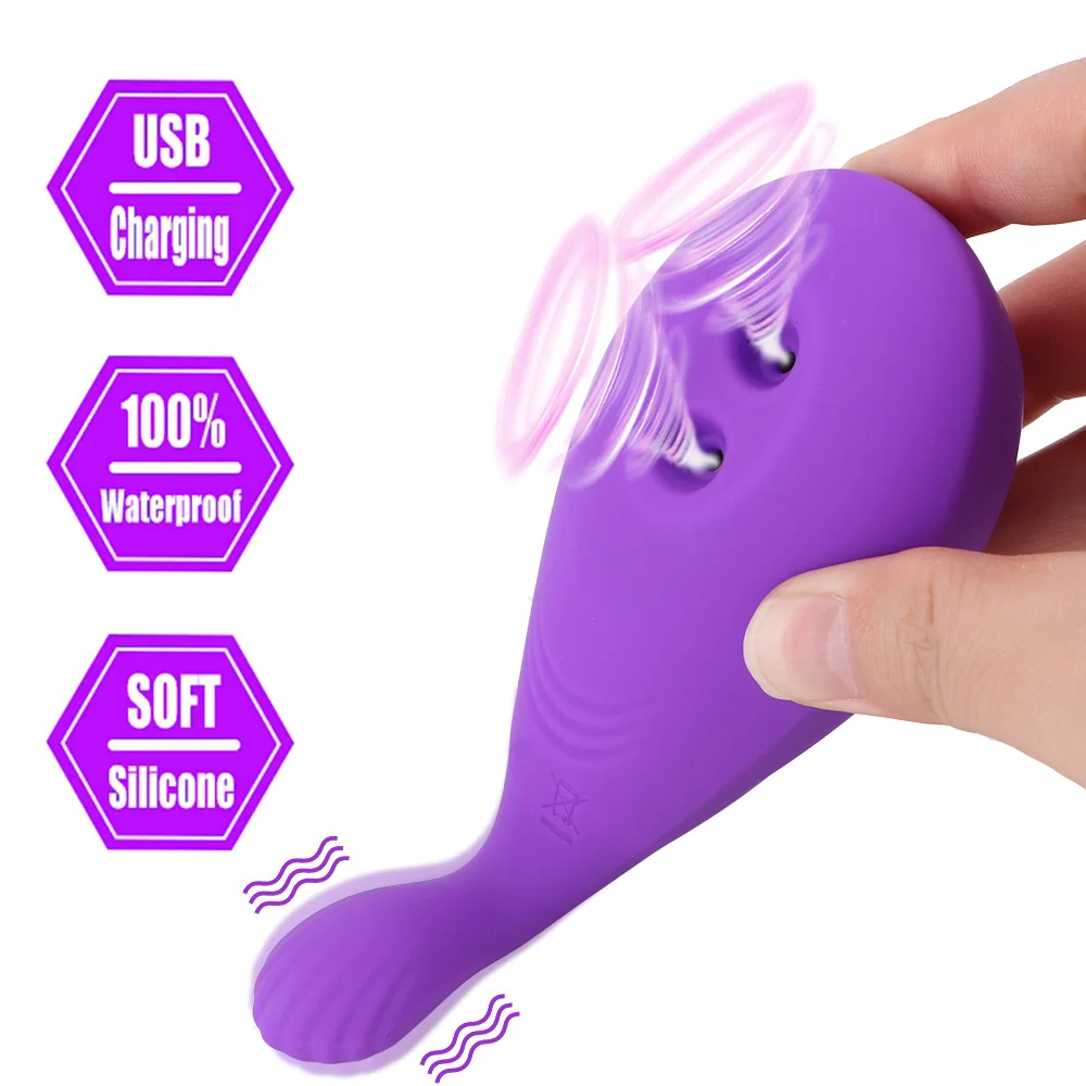 

8 Vibration 5 sucking Sex Toys for Women Clitoris Stimulator Double Suction Vibrators Whale Shape G-spot Vibrating Dildo