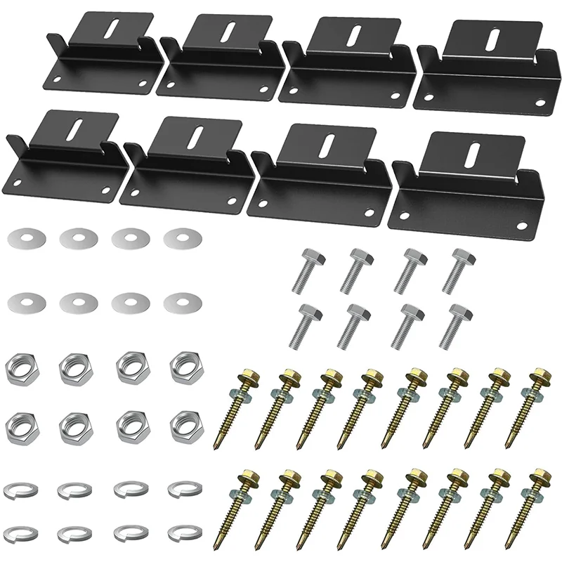 Solar Panel Mounting Bracket Kits PV Panel Roof Solar Aluminum Mounting Z Type Bracket 4 /8 Units For Car Boat RV Yacht