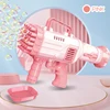 Children's Automatic 32 Hole Bubble Gun Electric Bubble Machine Outdoor Parent-Child Bubble Blowing Toy With Light Children Gift 4
