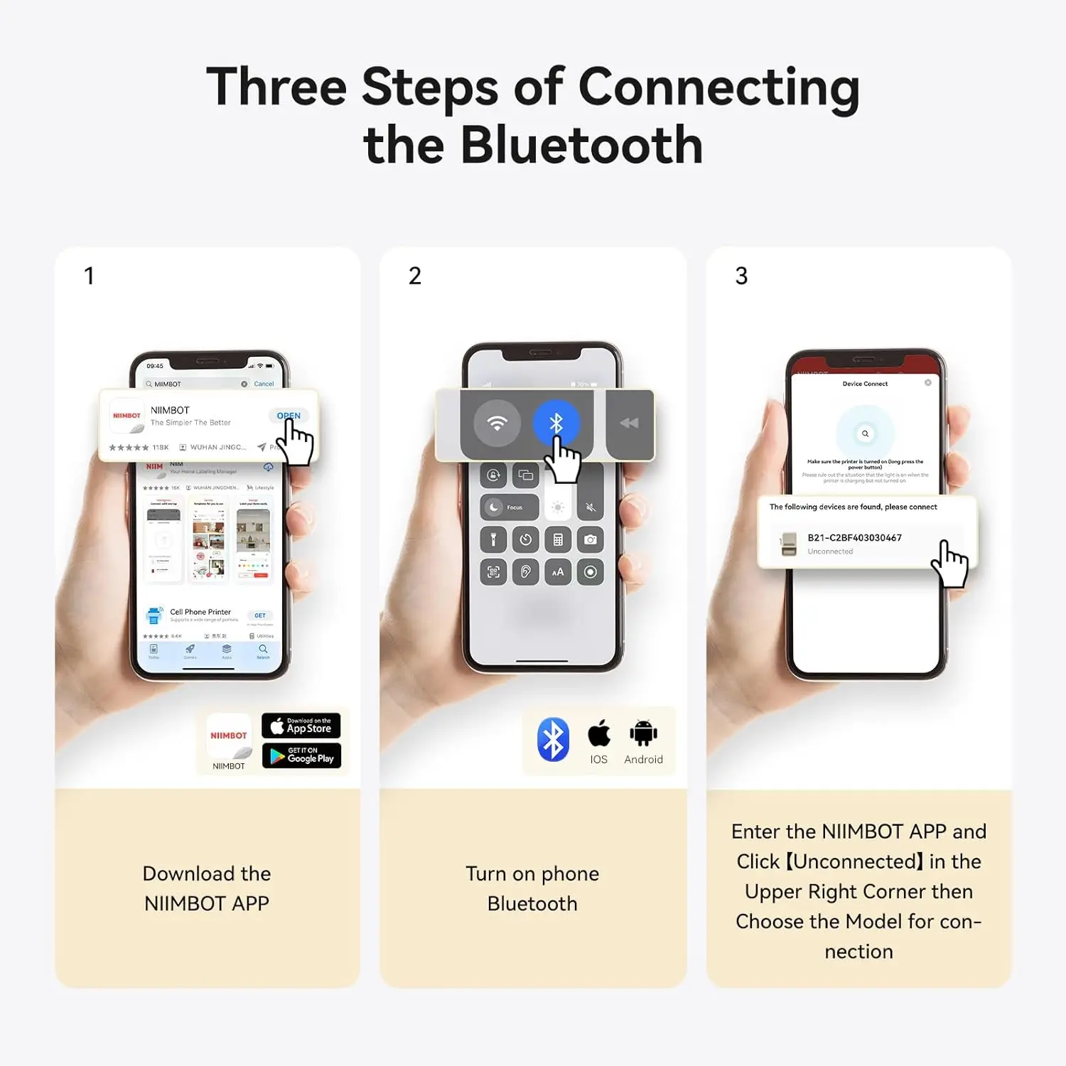 Niimbot B21 B1 Thermal Label Printer Adhesive Pocket Bluetooth Inkless Label Maker for Business Price-Tag Transparent Sticker