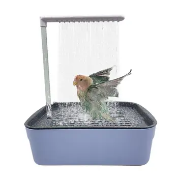 Parrot Bath Tub Automatic Bird Bathing Tub Container Multipurpose Small Bathtub Bowl Cage Bird Shower Fountain For Parakeets 2