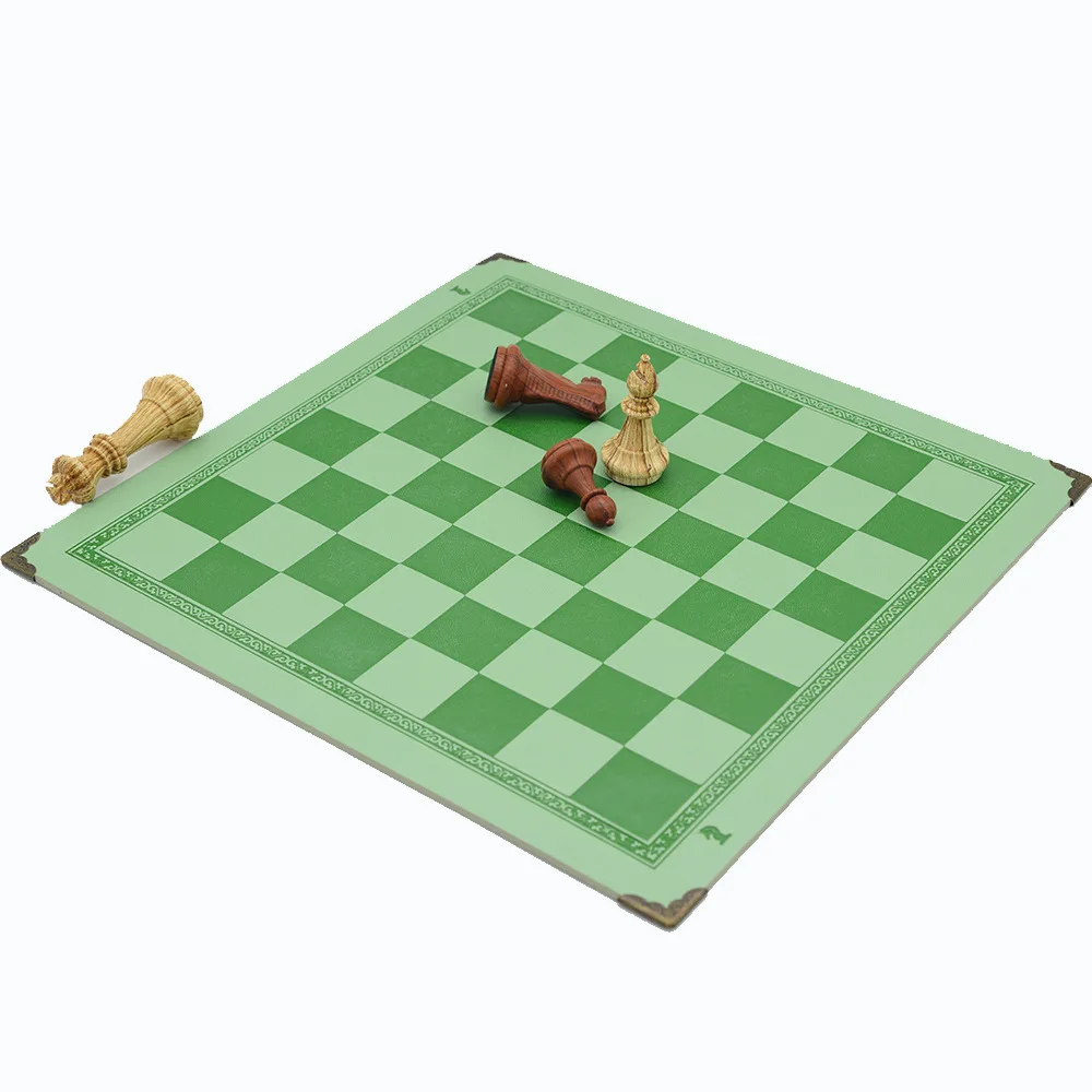 Folding Chess Board Relief chessboard PU Leather Waterproof Rollable Lightweight Non Slip Mat for Kids Adults