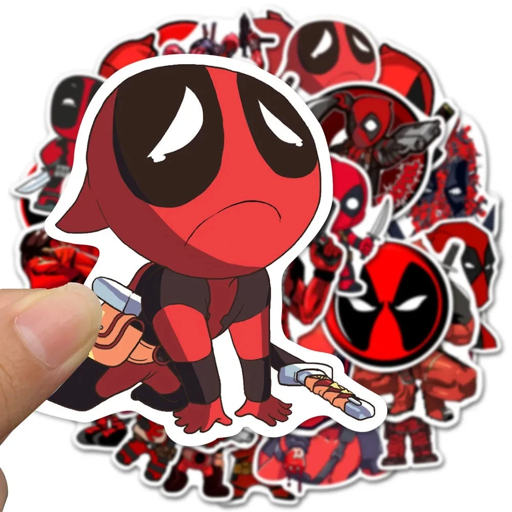 10/30/50pcs Cool Disney Cartoon Deadpool Graffiti Stickers Decals Skateboard Luggage Phone Bike Car Waterproof Sticker Kids Toys