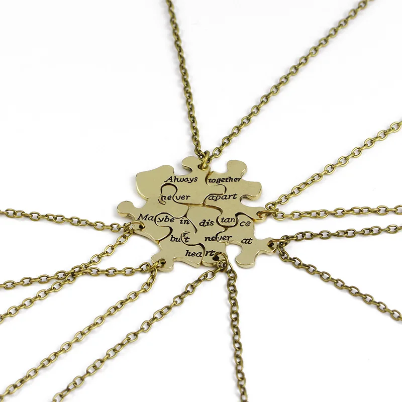 8 Pcs/Set Best Friend Necklace Creative Pentagram Pendant Alloy Accessories Friendship Necklace Best Friend Alloy Pendant 4