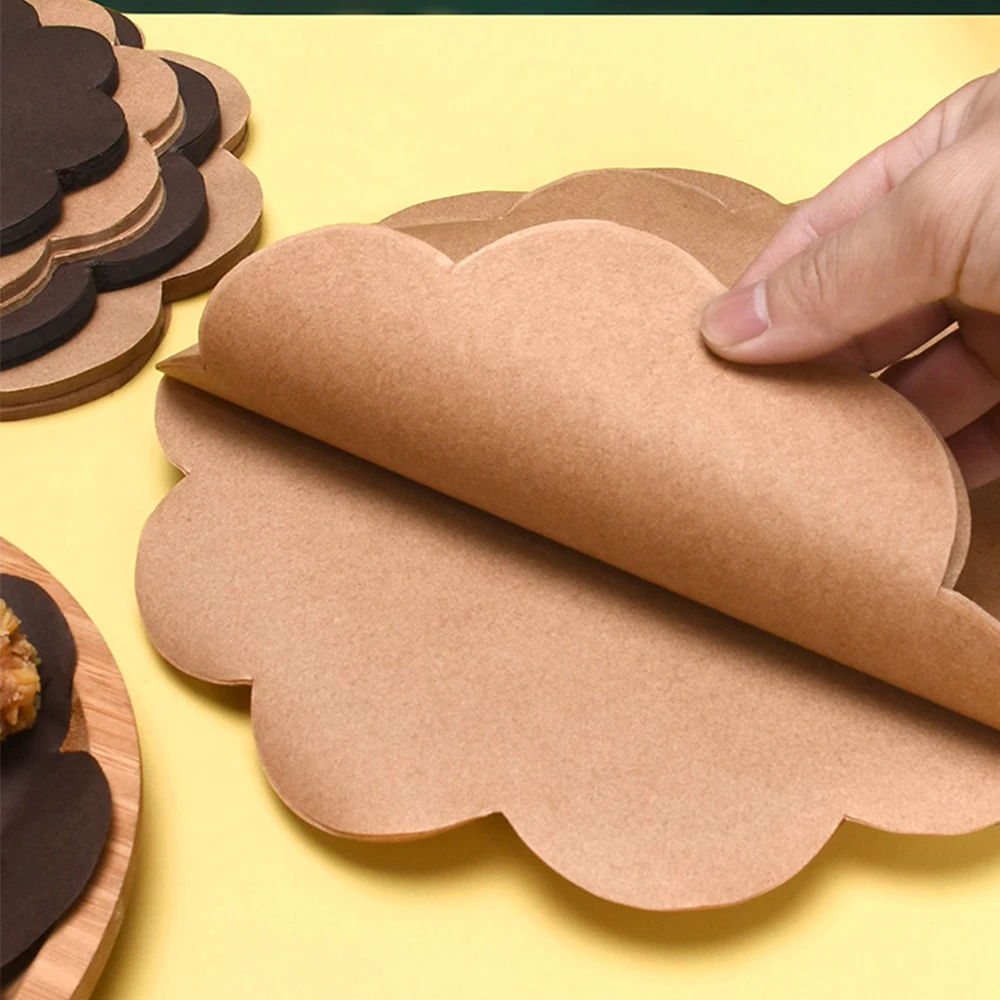 100pcs Lace Baking Paper Oil Proof Wax Paper Waterproof Food Wrapping Cake Pastry Baking Food Decorative Mats Kitchen Tool