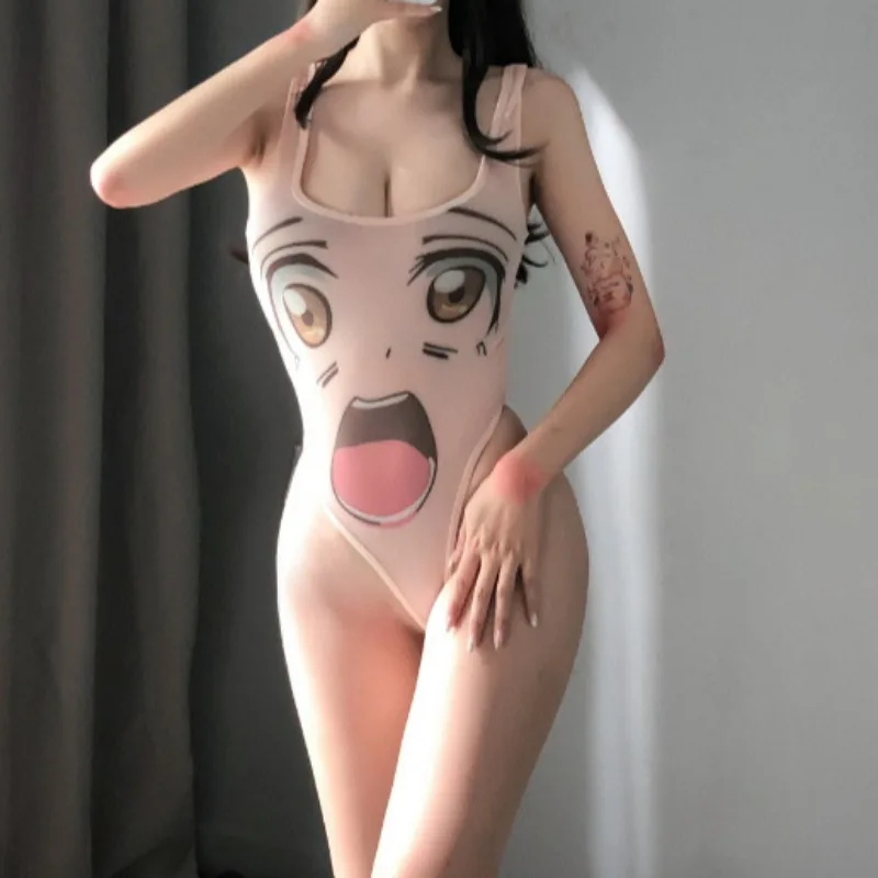Sexy Jumpsuit Cosplay Costume Girl's Sling Tights Lingerie Triangle Panties for Women Japanese Anime Performance Uniform