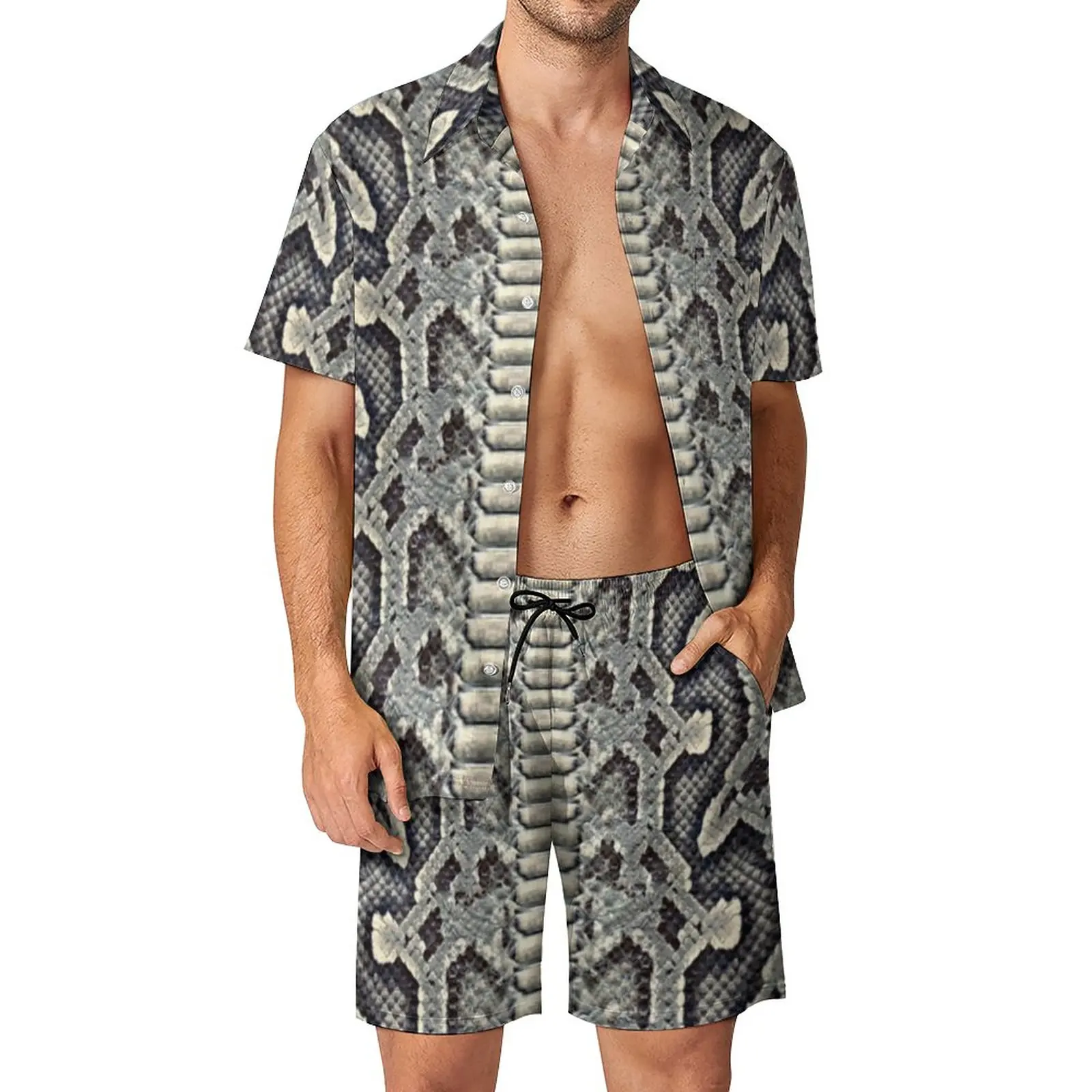 Life's a Beach SNAKE PATTERN SHORTS Animal 3d Print Skin