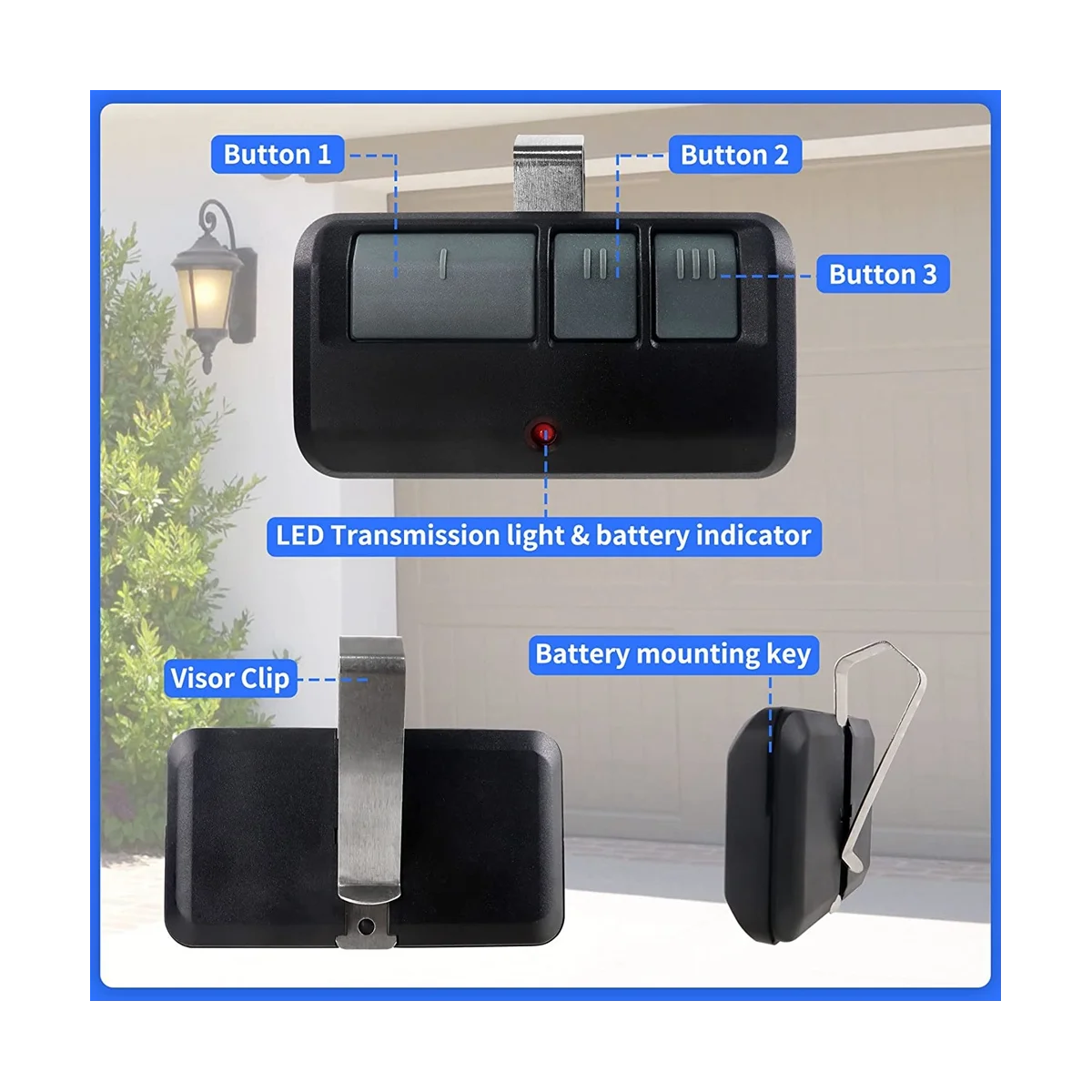 

893MAX Garage Door Opener Remote for LiftMaster/Chamberlain/Craftsman Garage Door Opener Remote Universal - 2 Pack