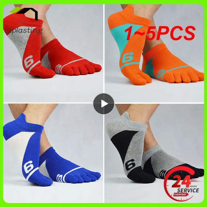 

1~5PCS Men's Cotton Five-finger Sports Socks Women Sweat-absorbent Breathable Split Toe Socks Running Hiking Outdoor Socks