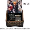 Anime BLEACH Kurosaki Ichigo Black Wooden Music Box Silver Self-winding Movement Study Desk Decoration Holiday Gifts for  2