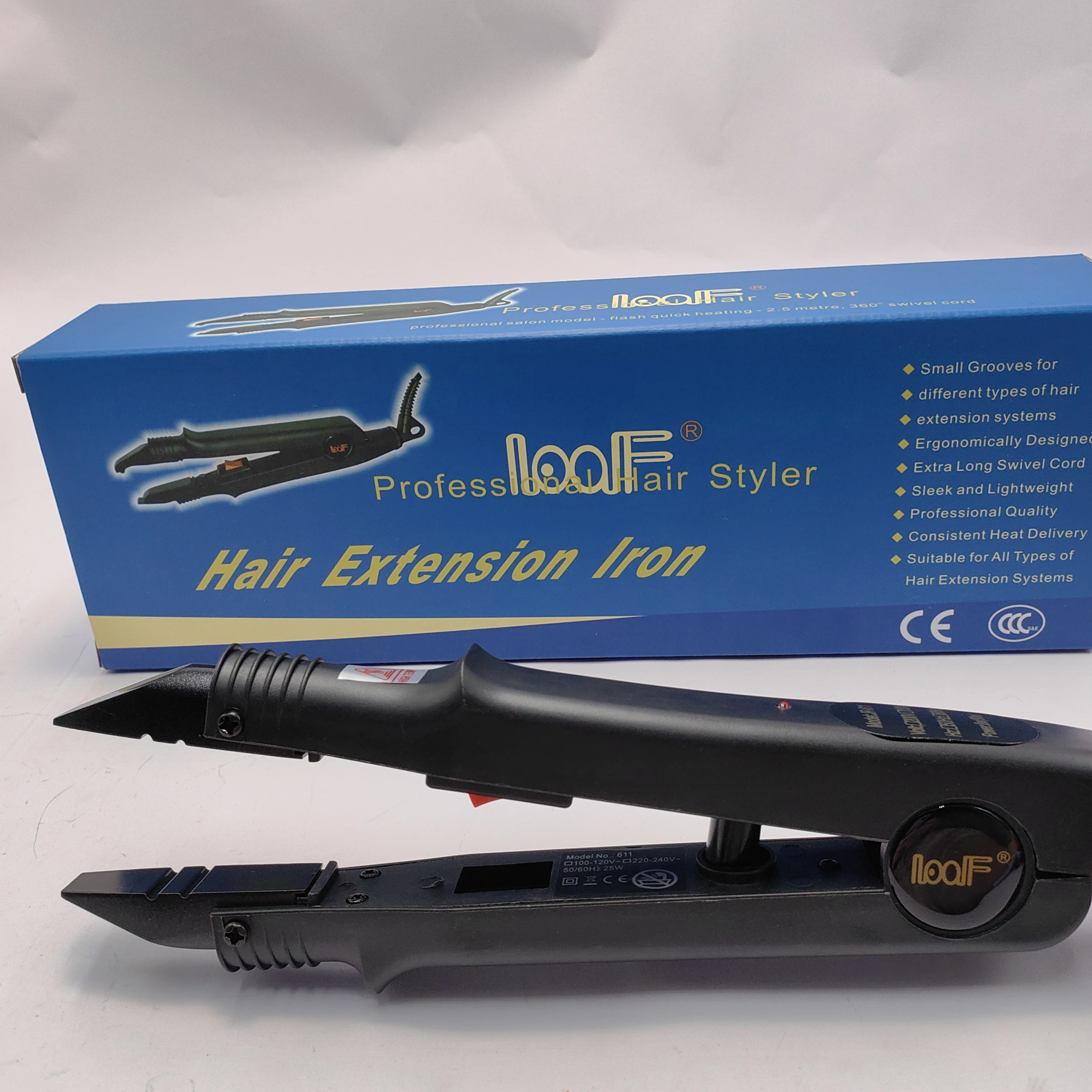 Loof Hair Extension Iron Professional Hair Styler Salon Model-Flash Keratin Bonding Tools Constant Temperature EU/AU/US/UK plug 6